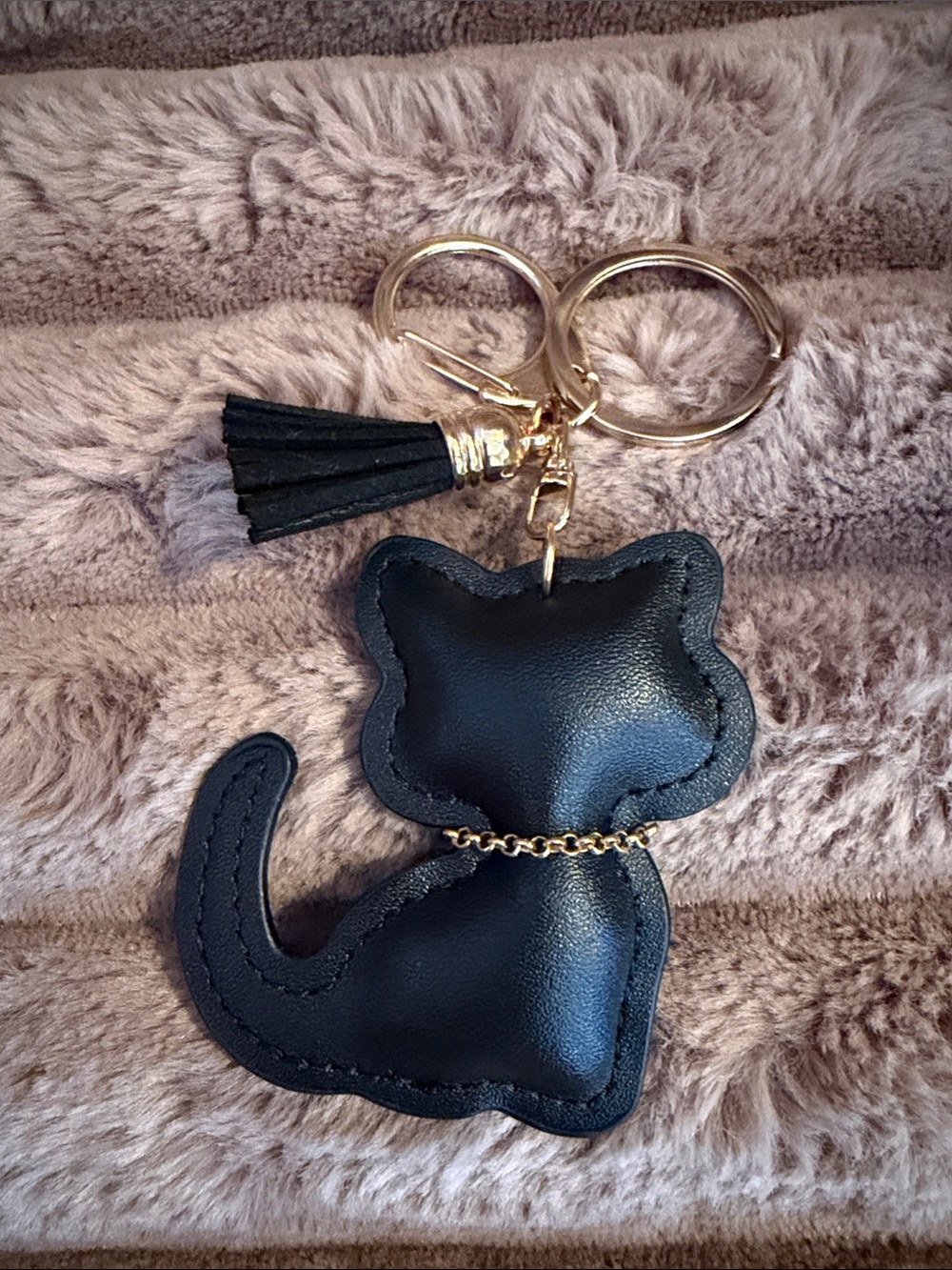 Pink Cat Crystal Keychain Wristlet & Black Cat Keychain - Picture 6 of 6